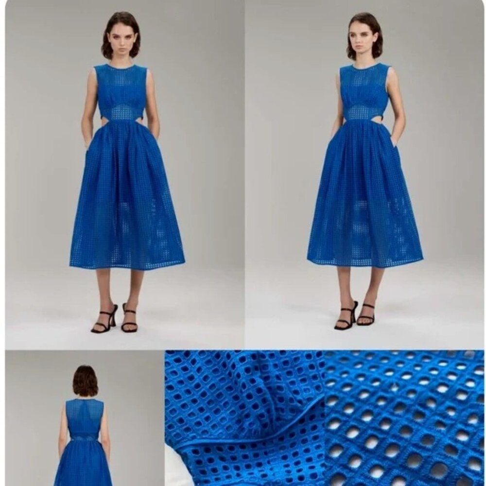 Stunning Self-Portrait Cut Out Cobalt Midi Dress
